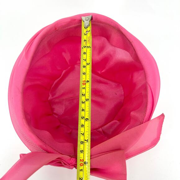 Vintage Yellow Pillbox Chiffon Rosette Hat with Bow